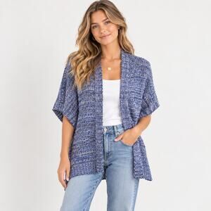 Evolution by Cyrus Cardigan Sweater Women's Size M Blue NWT Casual Minimalist